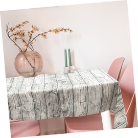 CAXUSD Wood Grain Tablecloths Rectangular Home Decor Cotton Linen Vintage Tablecloth