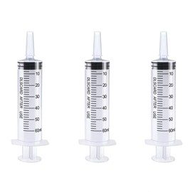 KEWAYO 3 Pack 60ml/cc Plastic Syringe Liquid Measuring Syringe Tools Individually Sealed with Measurement for Scientific Labs, Measuring Liquids, Feeding Pets, Medical Student, Oil or Glue Applicator
