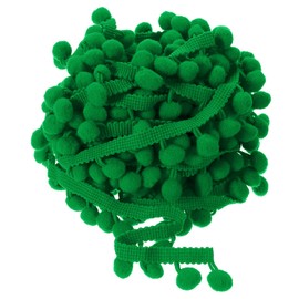 QUARKZMAN 10 Yards Pom Pom Ball Fringe Trim, Ribbon Sewing Accessory DIY Crafts for Home Curtain Clothes Pillow Decoration (12 mm, Dark Green)