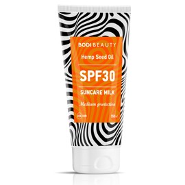 BODI BEAUTY Sun Protection Milk - Sun Cream for Face and Body SPF with Shea Butter, Vitamin A, Vitamin E, Cocoa Butter, Coenzyme Q10, Sun Protection SPF for Men and Women, Skincare 150 ml (SPF 30)