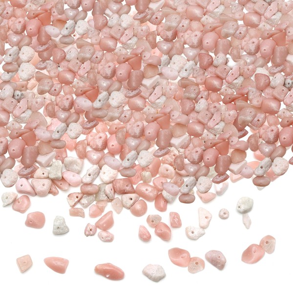 Pack of 400 Rose Gemstone Chips with Hole 5-8 mm,