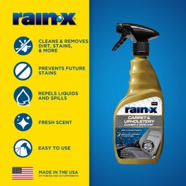 Rain-X 620234SRP Carpet & Upholstery Cleaner Repellent for Car Interiors & More, Cleans + Repels Spills while Preventing Stains, Fresh Scent 16 Fl Oz.