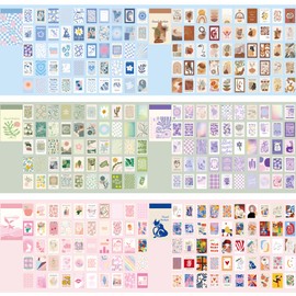 PAGEMORE 12 Sets 600 Sheets Washi Stickers for Journaling, Boho Stickers Abstract Aesthetic Stickers Vintage Scrapbook Sticker Set for Bullet Art Diary Card Craft Gifts Planner Notebook