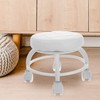 Healeved Low Rolling Stool with Wheels PU Leather Low Stool
