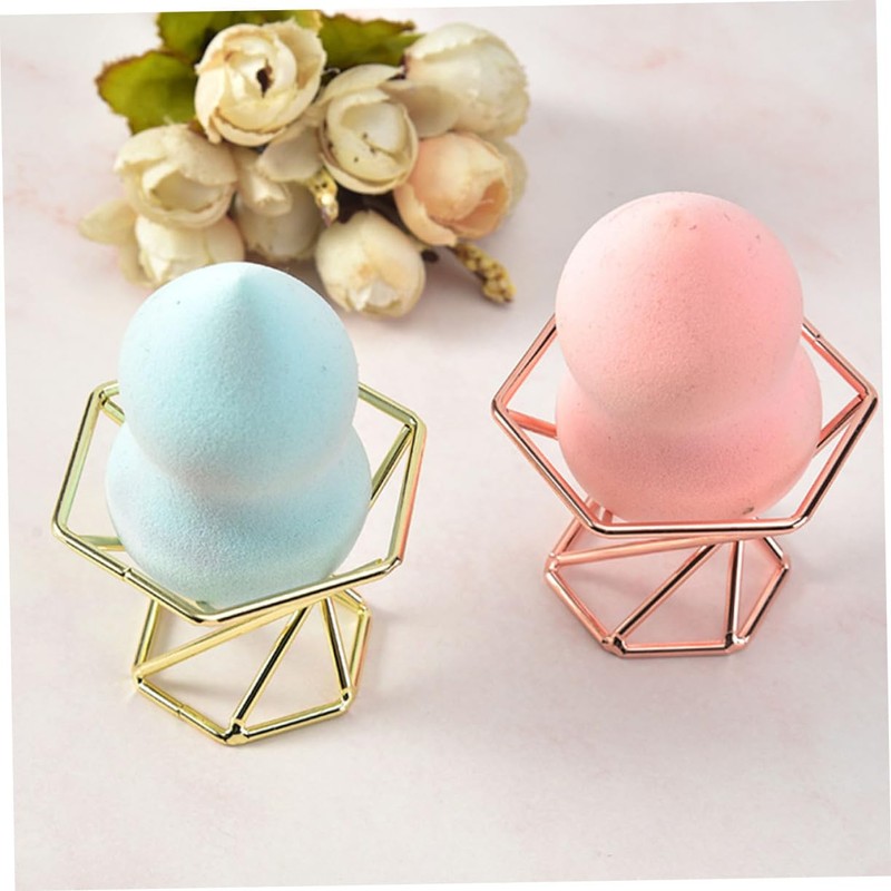 Healeved 3pcs Stainless Steel Powder Puff Holders Elegant Storage Racks