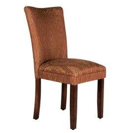 Homepop Home Decor |K1136-F765 | Classic Upholstered Parsons Dining Chair | Single Accent Dining Chair, Red & Gold Damask