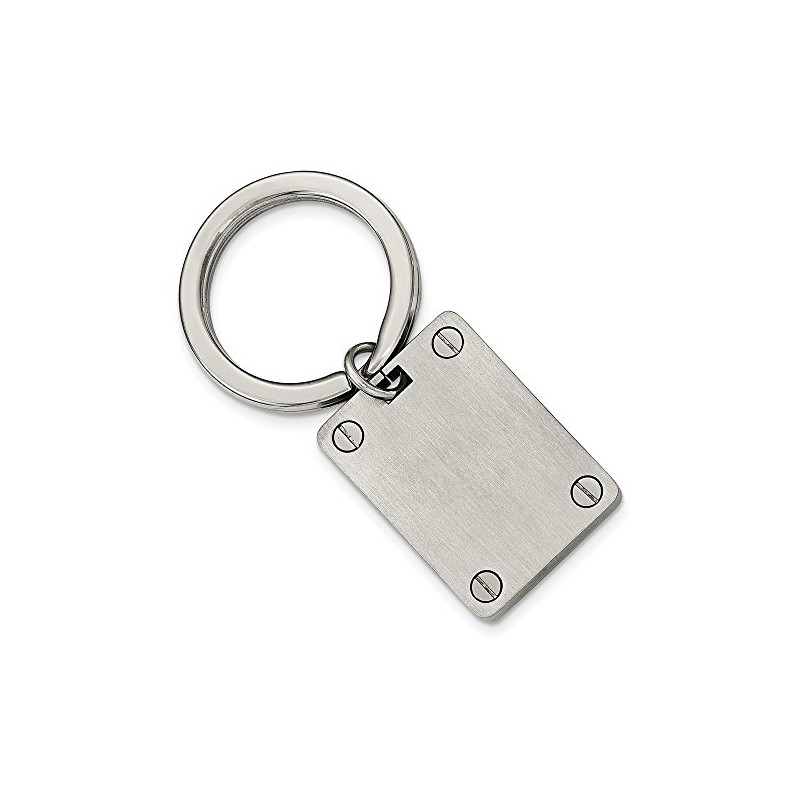 The Black Bow Engravable Polished and Brushed Rectangular Stainless Steel