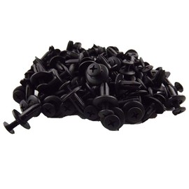 100 Pcs 6mm Dia Hole Black Door Plastic Rivets Retainer Clips Replacement for Most Cars 91512SM4003