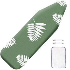 SheeChung Ironing Board Cover and Pad 18“x49”,Thick Scorch Resistant Padding,Heavy Duty Ironing Cover Fits Extra Wide Boards,Elastic Edge & Adjustable Fastener,Silicone Coating