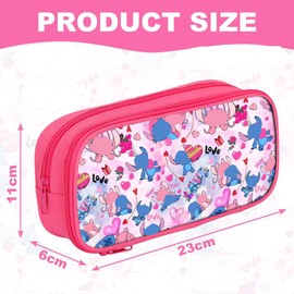 WFRPABY Stiitch Pencil Case Cute Organiser with Zip and Compartments Large Capacity F Pencil Case F Pencil Case for Students and Offices Pencil Case Girls Teenagers