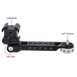 NICEYRIG Triple Cold Shoe Extension Mount with 6.35mm Screws Compatible with Video Light Microphone Mount for Zhiyun Smooth Q 4 Feiyu DJI Head Stabilizer Tripod