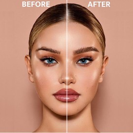 Eyebrow Pencil with Eyebrow Gel, Ruicen 2-in-1 Microblading Eyebrow Pen and Brow Gel with 4 Fork Tip, Real-Looking-Fill Define and Shape Brows, 24H Wear, Waterproof & Smudge-proof, Light Brown