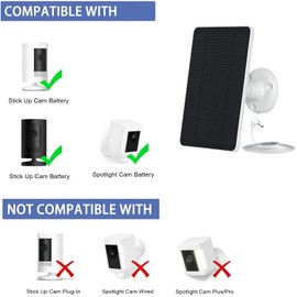 4-Pack 5W Solar Panels for Security Cameras with 360° Adjustable Mounting - IP65 Waterproof - 9.8 Ft Charging Cable - Micro USB & USB-C & DC3.5mm Ports