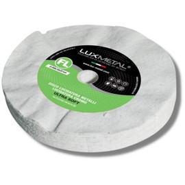Lux Metal - Polishing Disc 200 mm Cotton Wool for Grinding Stand Double Grinder Drill Cordless Screwdriver Angle Grinder Polishing Discs for Polishing Metal such as Aluminium Stainless Steel for