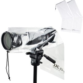 JJC 2-Piece Camera Raincoat Camera Rain Cover Lens Length ≤45cm Compatible with Canon EOS Kiss M2 M X10i x10 X9i X9 X8i X8 X7i X6 90D 80D 77D 70D 1500D 1200D 1100D 3000D SX70 SX60 HS Nikon COOLPIX