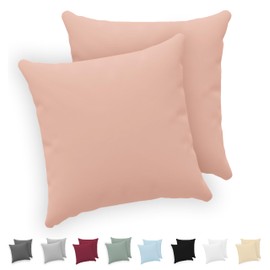 Twinzen® Cushion Covers, 100% Jersey Cotton, 150 GSM, Cushion Cover with Zip, OEKO-TEX Certified, 40 x 40 cm, Set of 2, Pink