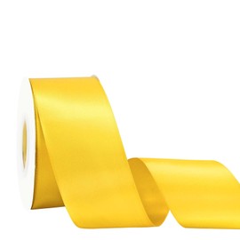 Yamkim Double Faced Polyester Maize Satin Ribbon 2 Inch 25 Yards Fabric Ribbons for Gift Wrapping Invitations Wedding Flower Bouquet and Sewing