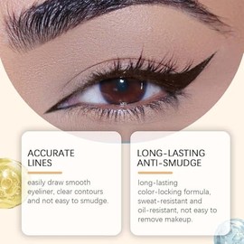 24 Hr Waterproof Eyeliner Duo Sharpenable Eye Pencil, 2 In 1 Eyeliner and Eyebrow Pencil, Waterproof Eyeliners, No Smudging, Fading, Smooth and Easy to Color (stone)
