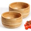 ZTHapwa Bamboo Bowls Set of 2, 6 oz Small Wooden