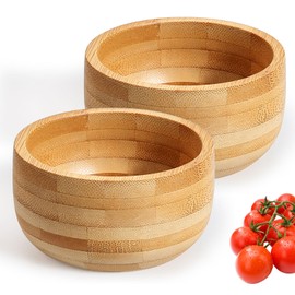 ZTHapwa Bamboo Bowls Set of 2, 6 oz Small Wooden Serving Bowls for Dessert, Nuts, Snacks, Condiments & Dips | 3.5 Inch Deep Mini Bowls for Charcuterie Boards, Food Prep & Kitchen Organization