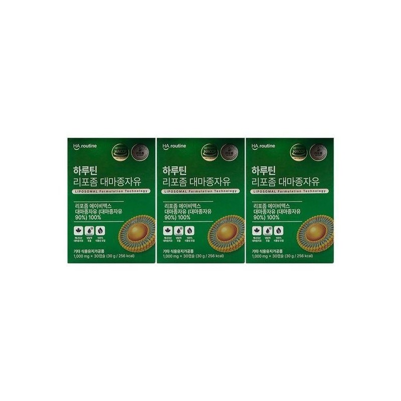 하루틴 [하프클럽]하루틴 리포좀 대마종자유 1000mg x 30캡슐 x 3박스