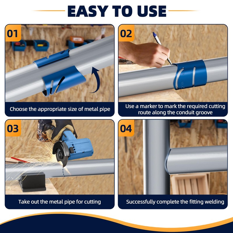 ZhouDaShu Pro Pipe Cutting Guide Kit, Metal Pipes Saddle Template