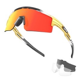 KAPVOE Polarised Cycling Glasses for Men Women with 3 Interchangeable Lenses, TR90 Frame - Sports Sunglasses for Cycling, MTB, Road Bike - Includes Sunglasses, Sports Glasses, UV Protection 13