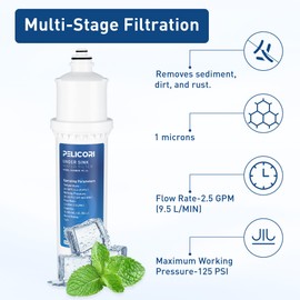 PeliCori F.Set.SS-2.5 Water Filter, Replacement Filter Set For SS-2.5 Filter Unit Same As Elf-SS-2.5-R (1 Pack)