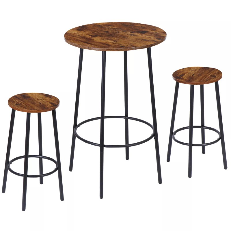 HomGarden 3 PCS Pub Dining Set Bar Table & Stools