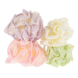 PACKOVE 4pcs Luxury Bath Ball Flower Shower Loofah Body Scrubber for Men Deep Cleaning