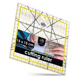 OfficeTree Patchwork Quilting Ruler - Quilting Ruler Made of Acryl - Patchwork Ruler for Sewing with Exact Measuring and Piece Cutting - Template Transparent