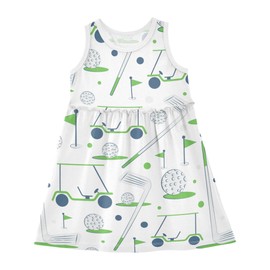 Vozoza Golf Sports White Summer Girl Dress Casual Dress Sleeveless Toddler Girl Outfits Infant Girl Clothing Size 4t