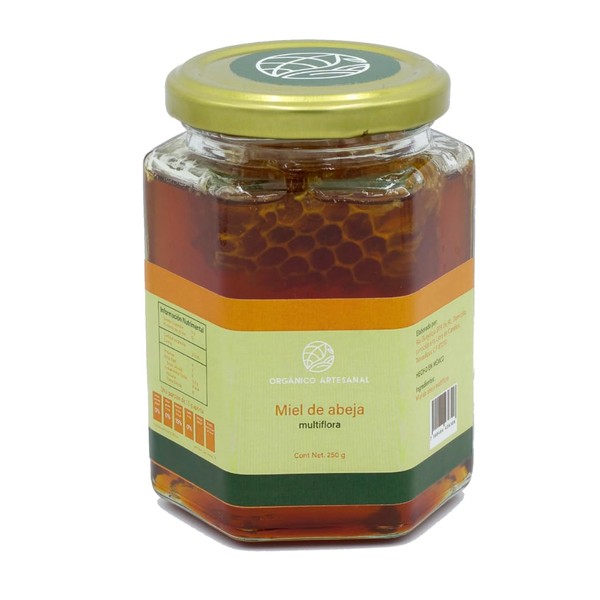 Miel de Abeja Multiflora, Orgánico Artesanal %100 Natural, 250 gr