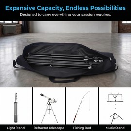 TEREBENTO Padded Tripod Carrying Case, Heavy Duty Tripod Bag with Shoulder Strap & Handle, Universal for Mic, Drum Hardware, Speaker, Ring Light, Projector & Light Stand (25.5x5.1x5.1 in)