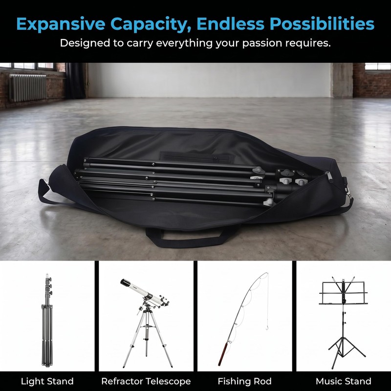 TEREBENTO Padded Tripod Carrying Case, Heavy Duty Tripod Bag with