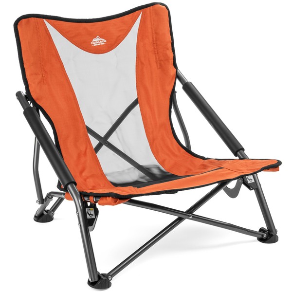 Cascade Mountain Tech Camping Chair - Low Profile Polyester Folding