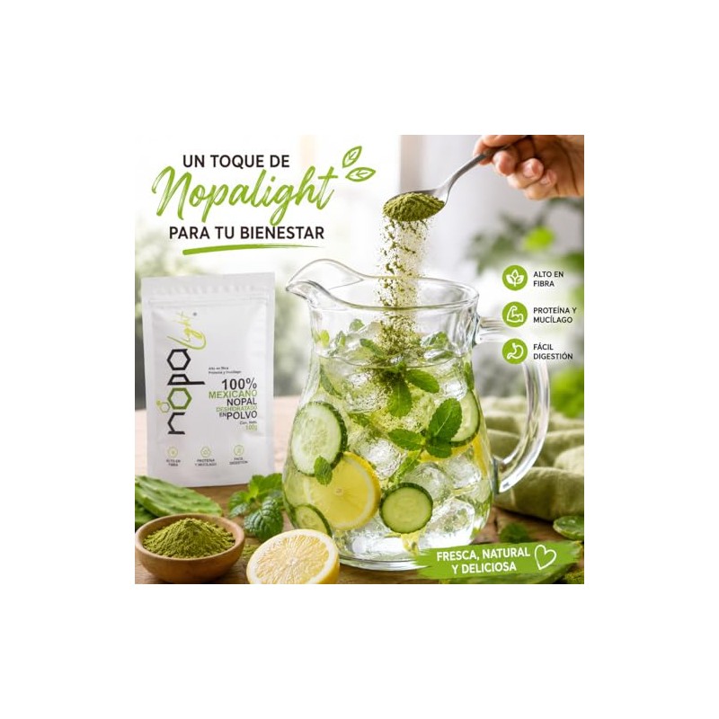 NOPALIGHT | Polvo De Nopal Deshidratado Natural 100 g |