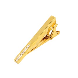 Jonwo Silver/Gold-Plated Crystal Tie Pins for Men in Gift Box 5 cm Men's Tie Clips Tie Clip Tie Business Anniversary Gift Wedding, Brass, Crystal