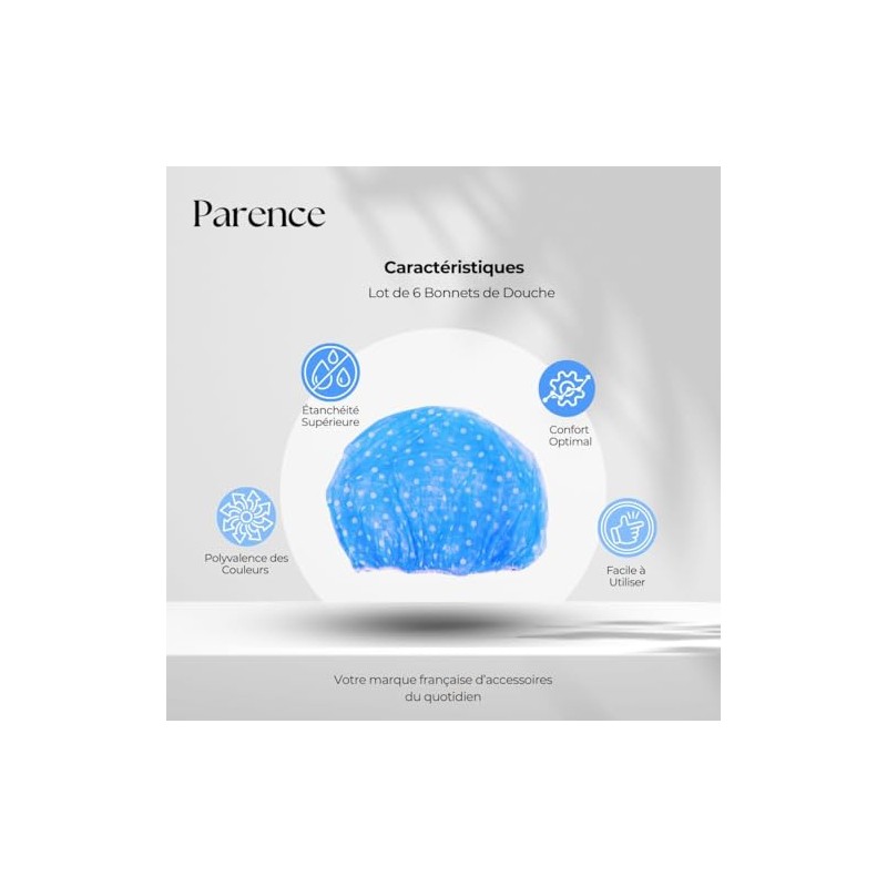 PARENCE. - Set mit 12 Duschhauben für Damen und Mädchen