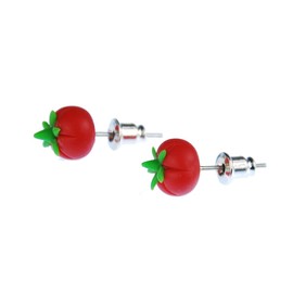 Miniblings Earrings Stud Earrings Vegetables Tomato Mini 3D Red Tomato Green