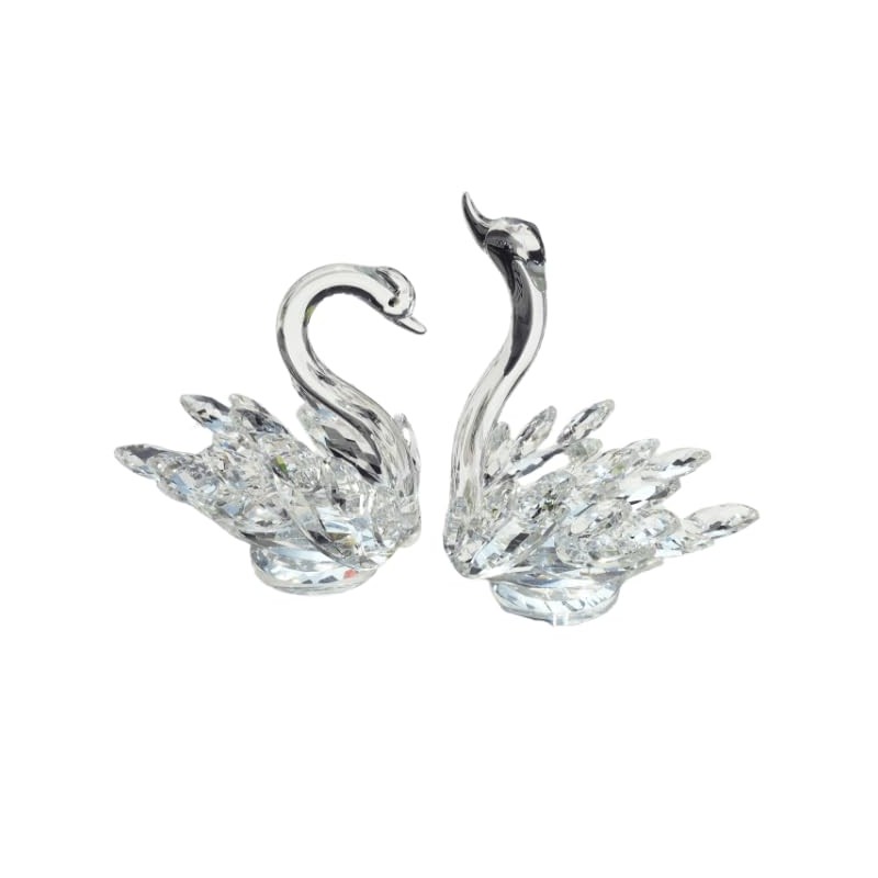 JATYFING 2pcs Crystal Swan Home Decor Crystal Figurines Anniversary,Birthday for