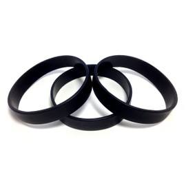TheAwristocrat_USA Company_3-Pack Blank Wristbands Bracelets Silicone Rubber - Select from a Variety of Colors (Black, Small (7" 180mm))