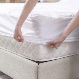 Waterproof Mattress Protector 100% Cotton Terry Top -Anti-mite - Fitted Mattress Cover - Non-Allergenic - Super Absorbent - Machine Washable Mattress Protector (King (150x200 cm))
