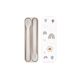 Mepal - Mio Feeding Spoon - Baby Spoon - Toddler Feeding Spoon - Dishwasher Safe & BPA Free - Set of 2 - Sunshine & Rainbow