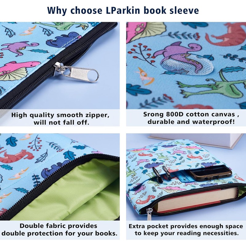 Fundas de libro de dinosaurios para libros de bolsillo, fundas