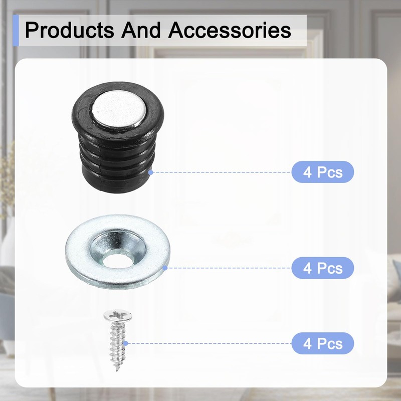 uxcell 4 Set Cabinet Door Catch, Mini Circle Cabinet Latch