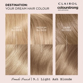 CLAIROL COLOUR STRONG PERMANENT HAIR DYE - 9.1 LIGHT ASH BLONDE