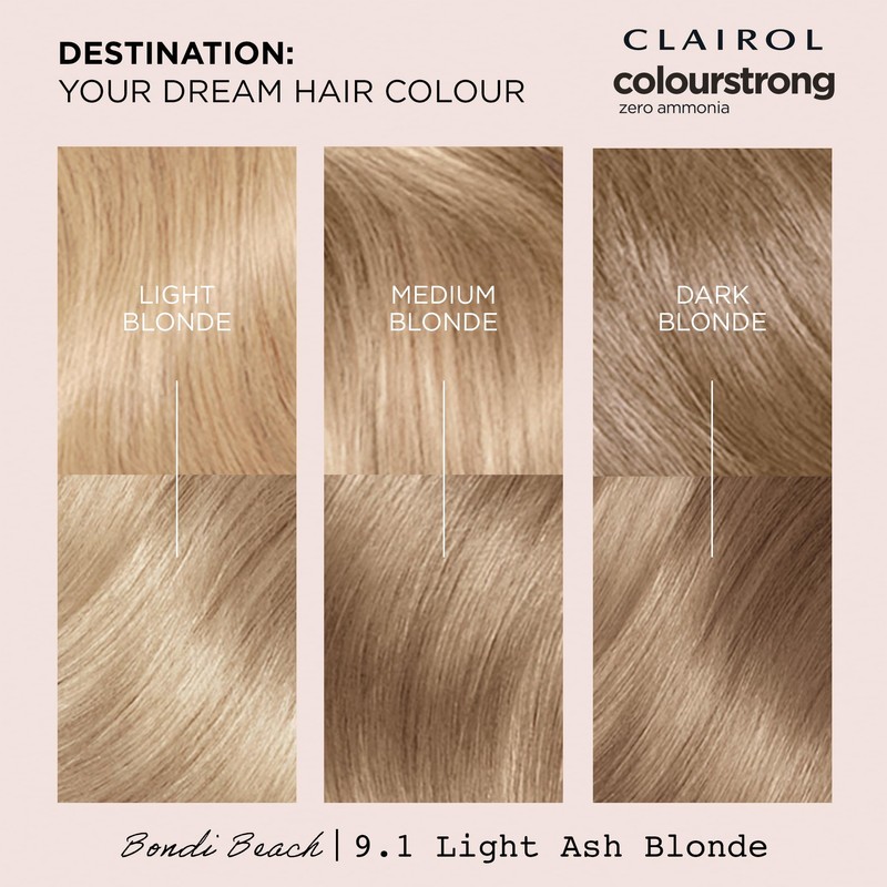 CLAIROL COLOUR STRONG PERMANENT HAIR DYE - 9.1 LIGHT ASH