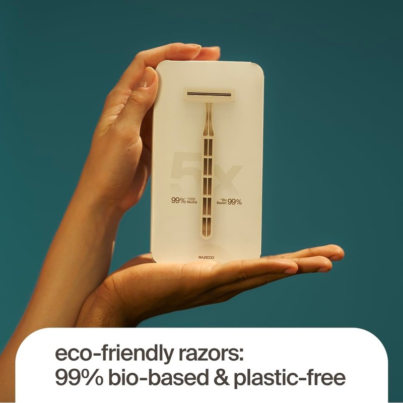 Razeco Plastic-Free Disposable Razors – 5 pieces, 3 blades –