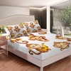 Manfei Monkey Fitted Sheet Cartoon Brown Monkey Printed Bedding Set